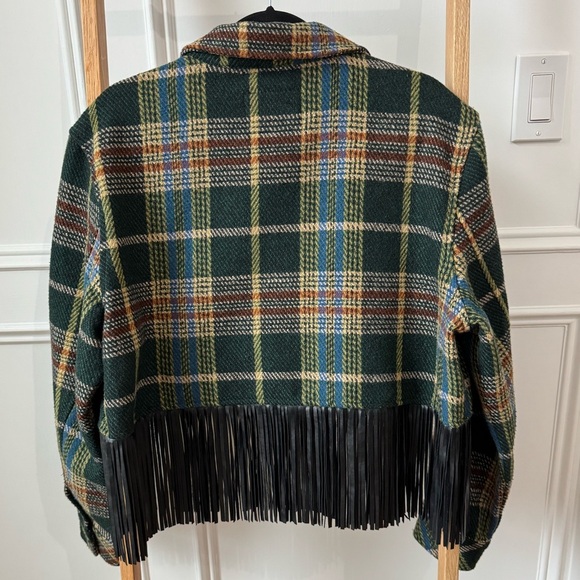 BlankNYC Day Break Plaid Fringe Crop Jacket - Ladies Size XL - Like New - Picture 6 of 7